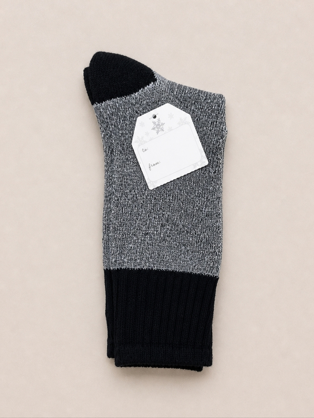 Men's Crew Socks Black Gray Cotton Cozy Casual Everyday One Size Normcore